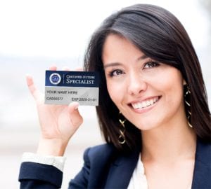 Woman holding her CAS card