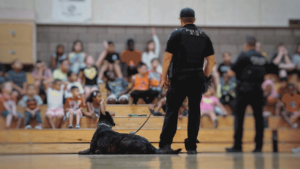 Mesa PD at school assembly