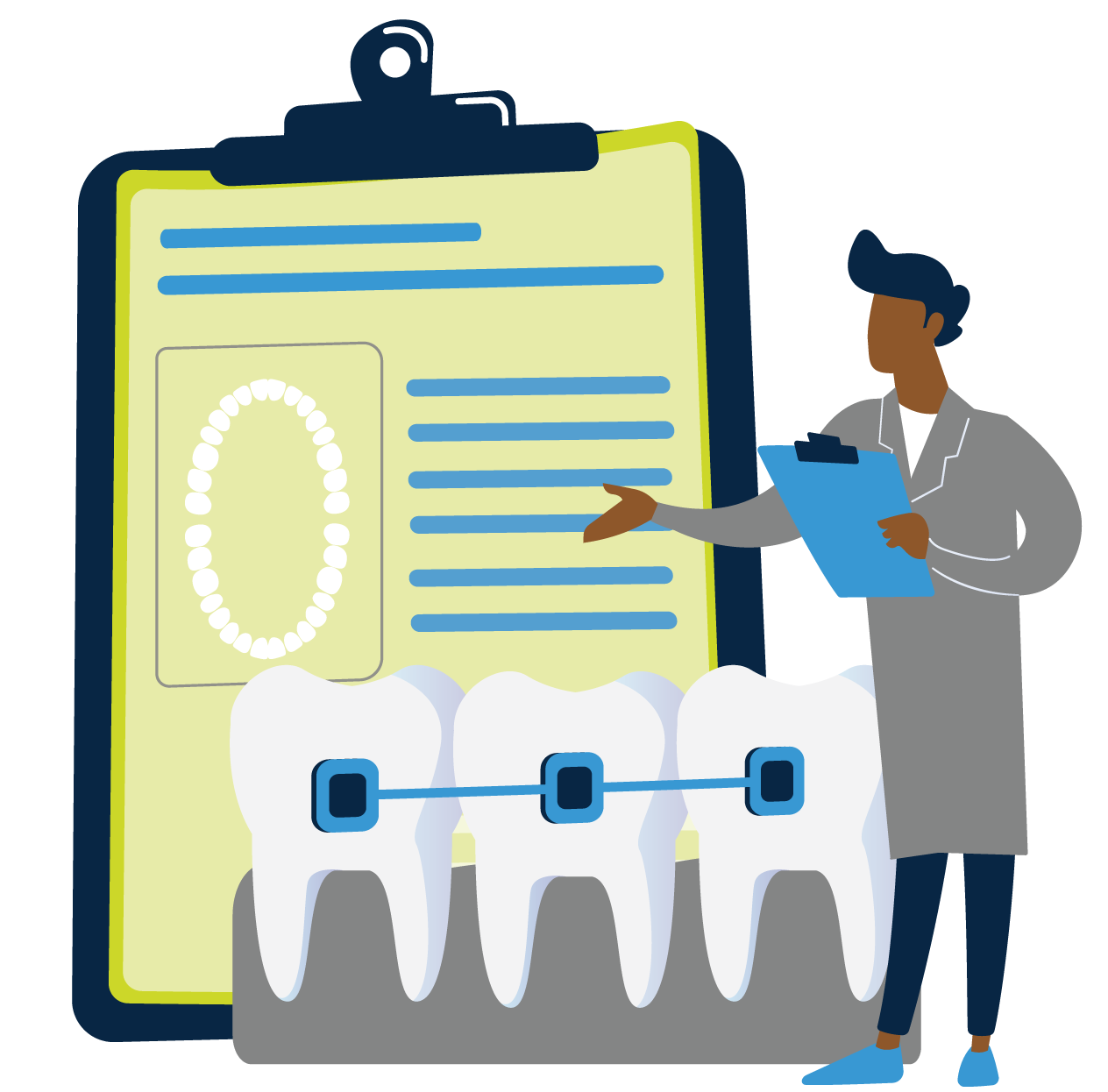 Dentist reviewing oral process at a CAC